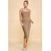 Scoop Neck Rib Linning Double Layered Tank Dress