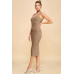 Scoop Neck Rib Linning Double Layered Tank Dress