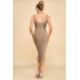 Scoop Neck Rib Linning Double Layered Tank Dress