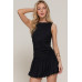 Sleeveless Boat Neck Voluminous Mini Dress