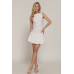 Sleeveless Boat Neck Voluminous Mini Dress
