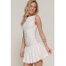 Sleeveless Boat Neck Voluminous Mini Dress