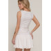 Sleeveless Boat Neck Voluminous Mini Dress