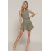 Sleeveless Boat Neck Voluminous Mini Dress