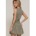 Sleeveless Boat Neck Voluminous Mini Dress