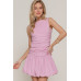 Sleeveless Boat Neck Voluminous Mini Dress