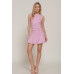 Sleeveless Boat Neck Voluminous Mini Dress