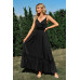 Solid V Neck Sleeveless Paghetti Strap Dress