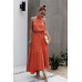 Tie Back Polka Dot Ruffle Hem Halter Dress
