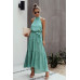Tie Back Polka Dot Ruffle Hem Halter Dress