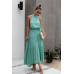 Tie Back Polka Dot Ruffle Hem Halter Dress
