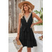 V Neck Sleeveless Belted A-line Tiered Dress