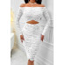 Solid Straight Shoulder Cutout Midi Dress