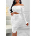 Solid Straight Shoulder Cutout Midi Dress