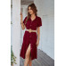 V Neck Short Dress Solid Midi Dress