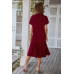 V Neck Short Dress Solid Midi Dress