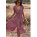V Neck Polka Dot Short Sleeve Dress