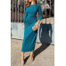 Elegant Round Neck Solid Ruched Wrap Hem Dress