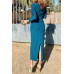 Elegant Round Neck Solid Ruched Wrap Hem Dress