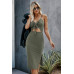 Slim Spaghetti Straps Hollow Out Dress