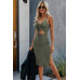 Slim Spaghetti Straps Hollow Out Dress