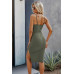 Slim Spaghetti Straps Hollow Out Dress