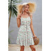 Floral Sleeveless A Line Ruffle Hem Mini Dress