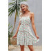 Floral Sleeveless A Line Ruffle Hem Mini Dress