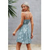 Floral Sleeveless A Line Ruffle Hem Mini Dress