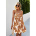 Tie Dye Knot Shirred Short Tube Dress