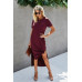 Scoop Neck Short Sleeve Side Split Dress