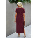 Scoop Neck Short Sleeve Side Split Dress
