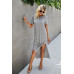 Scoop Neck Short Sleeve Side Split Dress