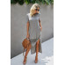 Scoop Neck Short Sleeve Side Split Dress