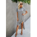 Scoop Neck Short Sleeve Side Split Dress