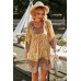Floral V Neck Long Sleeve Boho A Line Dress