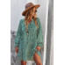 V Neck Drop Shoulder Cheetah Print Tunic Dress