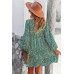 V Neck Drop Shoulder Cheetah Print Tunic Dress
