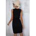 Solid Drawstring Waist Ruched Sleeveless Mid Dress