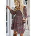 Square Neck Solid Lace Up Cocktail Dress