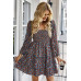 Square Neck Solid Lace Up Cocktail Dress