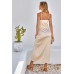 Spaghetti Strap Cowl Neck Split Midi Slit Dress
