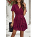 Chiffon Layer Hem Waist Tie Layer Hem Ruffle Dress - CC-WH3000069