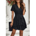 Chiffon Layer Hem Waist Tie Layer Hem Ruffle Dress - CC-WH3000069