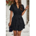 Chiffon Layer Hem Waist Tie Layer Hem Ruffle Dress - CC-WH3000069