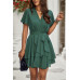 Chiffon Layer Hem Waist Tie Layer Hem Ruffle Dress - CC-WH3000069