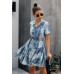 Animal Drawstring Waist Shirt Dress