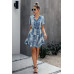 Animal Drawstring Waist Shirt Dress