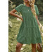 Floral Polka Dots Boat Neck Loose A Line Midi Dres