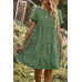 Floral Polka Dots Boat Neck Loose A Line Midi Dres